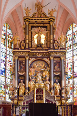 Obraz premium サウンドオブミュージックの世界、ザルツカンマーグート、シュティフト・プファール教会とその周辺の情景