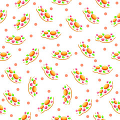Seamless Pattern Abstract Elements Omelette Fast Food Vector Design Style Background Illustration