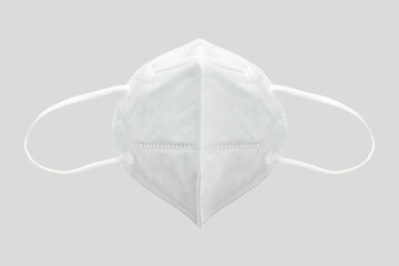 Face shield mask on gray background