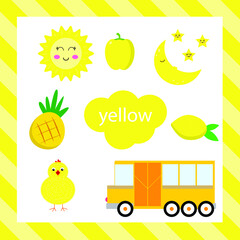  Color Sorting game for kids yellow, Printable Busy Binder, Montessori Activity Book, Learning Colors Preschool Busy Bag