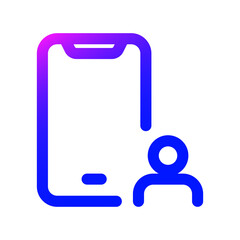 Smartphone and man avatar icon