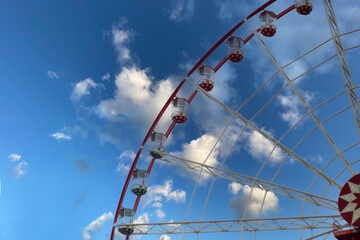 Ferris wheel against sky, Blue sky