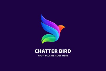 Hummingbird Gradient Luxury Logo Template