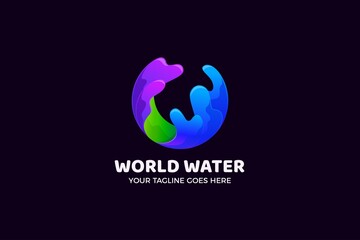 Fresh Water Nature Luxury Logo Template