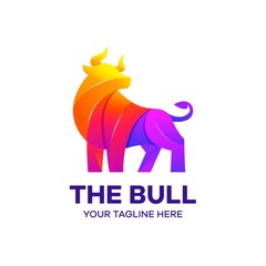 Bull colorful premium vector logo template