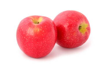 Two ripe red apples isolated on white