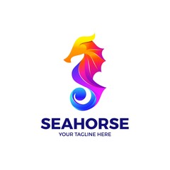 Seahorse colorful premium vector logo template © berkahjaya