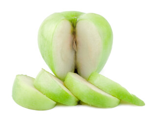 Green apple isolated on the white background