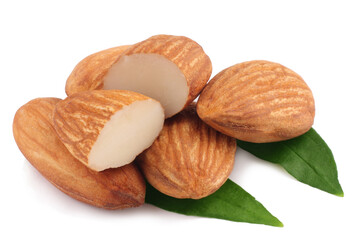 Almond nut isolated on white background