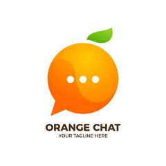 Orange Bubble Chat Logo Template