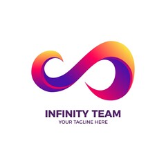 Fototapeta premium 3D Colorful Infinity Ribbon Logo Template