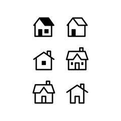 House vector icon set. Home simple linear symbols.