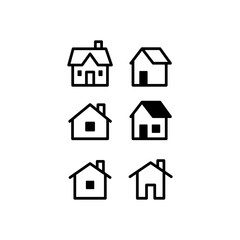 House vector icon set. Home simple linear symbols.