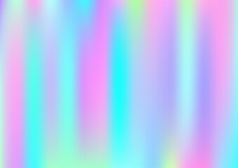 Holograph Minimal Banner. Iridescent Holographic Dreamy Light