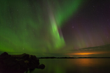 Northern Lights Over Lake Myvatn