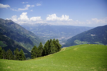 Panoramen am Meraner Höhenweg vom Hochganghaus zum Langsee über die Alpen der Texelgruppe, Südtirol. 