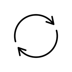 Reload arrow icon. Recycle arrows sign. Refresh symbol. Vector isolated on white