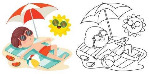 Line Art Drawing For Kids Coloring Page