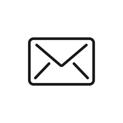 Envelope line icon. Email black outline sign. Business communication concept. Message black symbol. Vector illustration isolated on white.