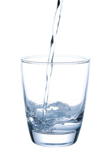 Pour water into a glass.with Clipping Path