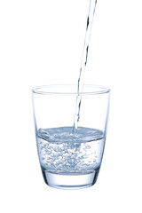 Pour a glass of clear water to feel refreshed.with Clipping Path.