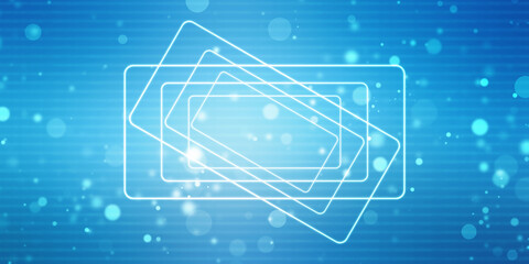 2d illustration Abstract futuristic electronic circuit technology background