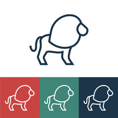Linear vector icon with lion