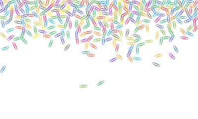 Stationary paperclips isolated on white background