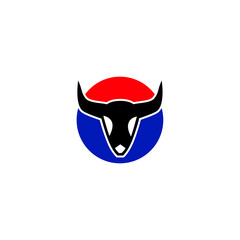 bull head illustrasion logo design vector