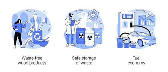 Green solutions abstract concept vector illustrations.