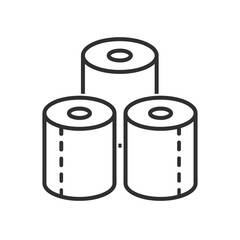 Paper towel flat icon. Pictogram for web. Line stroke. Isolated on white background. Vector eps10