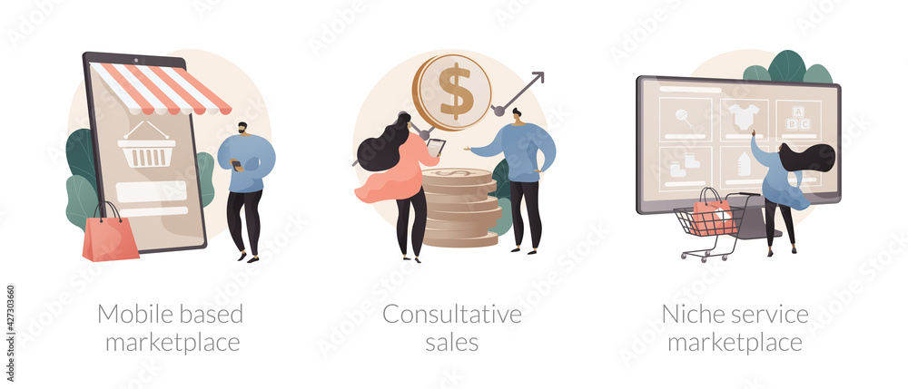 Canvas Prints e-commerce application abstract concept vector illustrations.