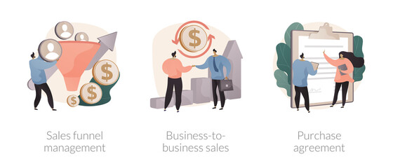 Business deal abstract concept vector illustrations.