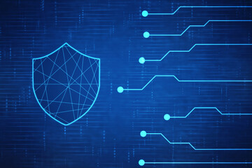 2d illustration Security concept - shield 
