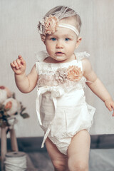 Cake smash kleines Kind Baby Torte essen erster Geburtstag Dekoration vintage boho - Variation 9