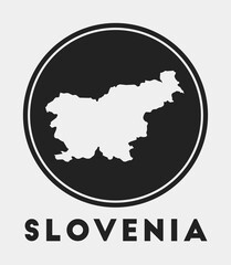 Slovenia icon. Round logo with country map and title. Stylish Slovenia badge with map. Vector illustration.