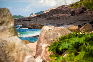 rocky coast of the beach