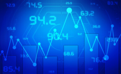 2d rendering Stock market online business concept. business Graph 
