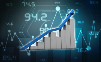 Fototapeta premium 3d rendering Stock market online business concept. business Graph 