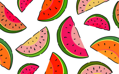 seamless pattern of fruit watermelon. vector illustration. Printing on fabric