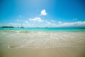 Blue sky and turquoise water in La Datcha beach