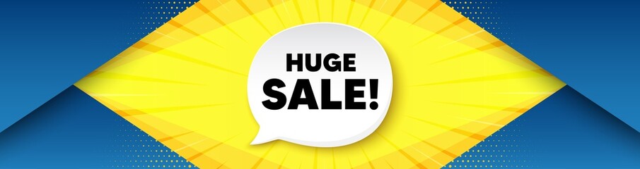 Huge Sale. Background with offer speech bubble. Special offer price sign. Advertising Discounts symbol. Best advertising coupon banner. Huge sale badge shape message. Vector