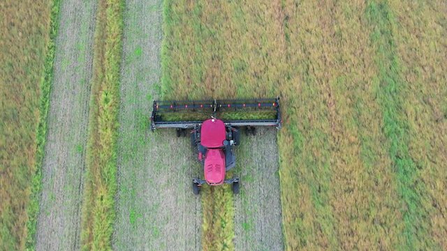 Ariel Video of Combining Field Harvest