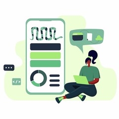 Development. Code language sign. Programming coding and developing concept.