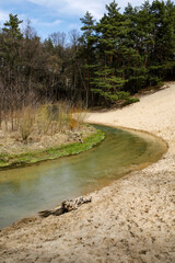 picturesque bend of the Sztola river in Bukowno, Poland