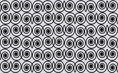 Pattern of abstract lines in black on a gray background for textiles and paper