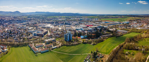 Kirchheim Teck as a famous Swabian Town in Baden Württemberg from Top