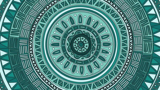 Decorative rotating Aztec icon in endless loop