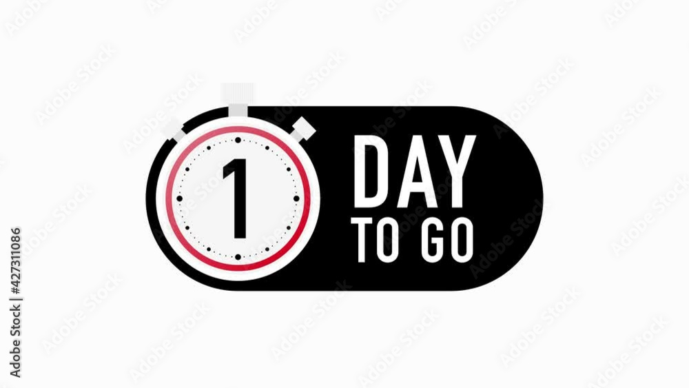 Poster timer number two days to go countdown motion template on white background. motion graphic.