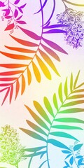 Colorful floral wreath watercolor background